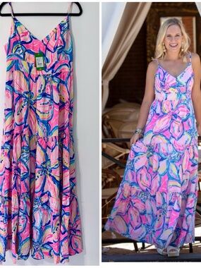 NWT Lilly Pulitzer Size 8 Melody Dress Pink Sunset The Sunny Side HARD TO FIND 🦄